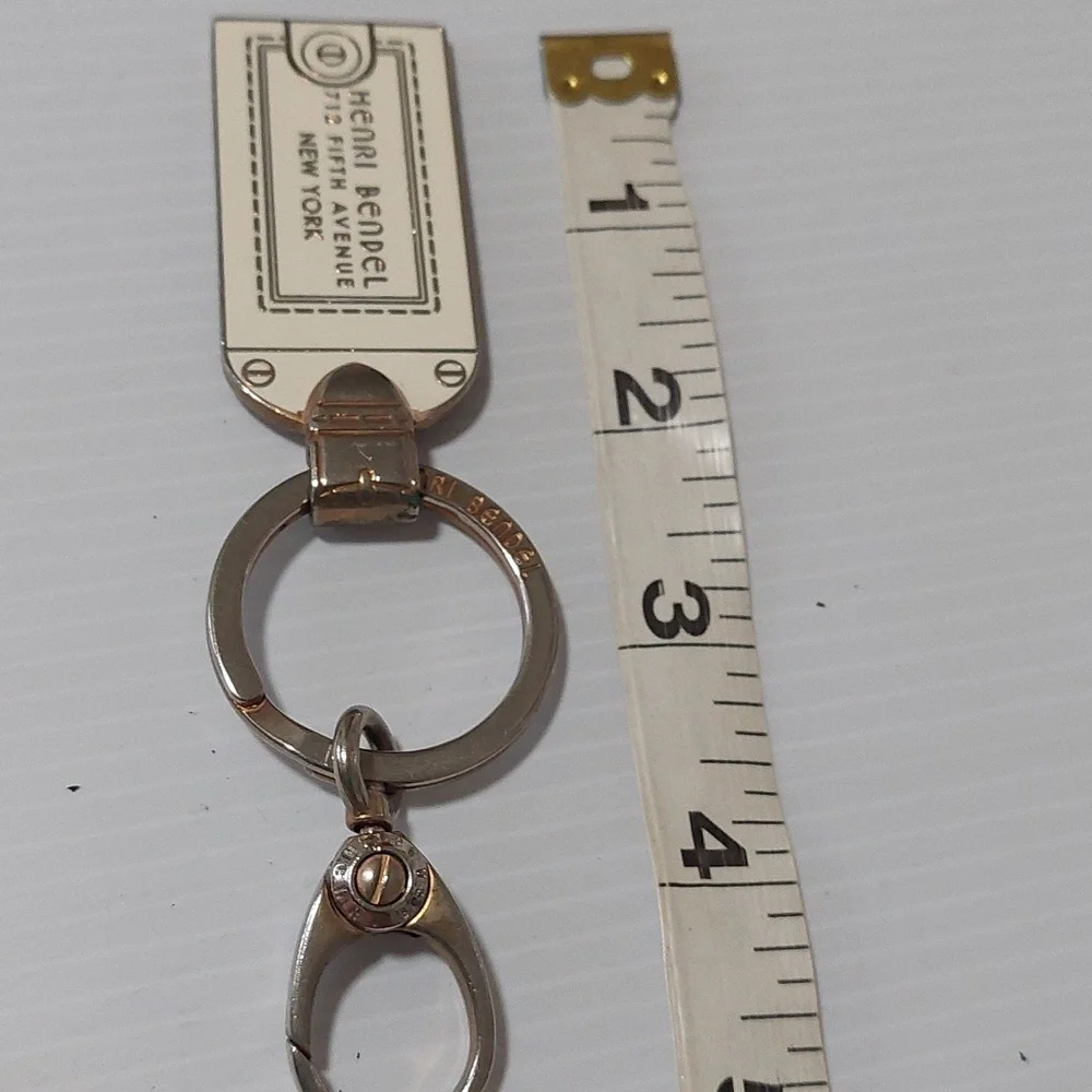 Henri Bendel Gold and White Tag Keychain.Rare Find
